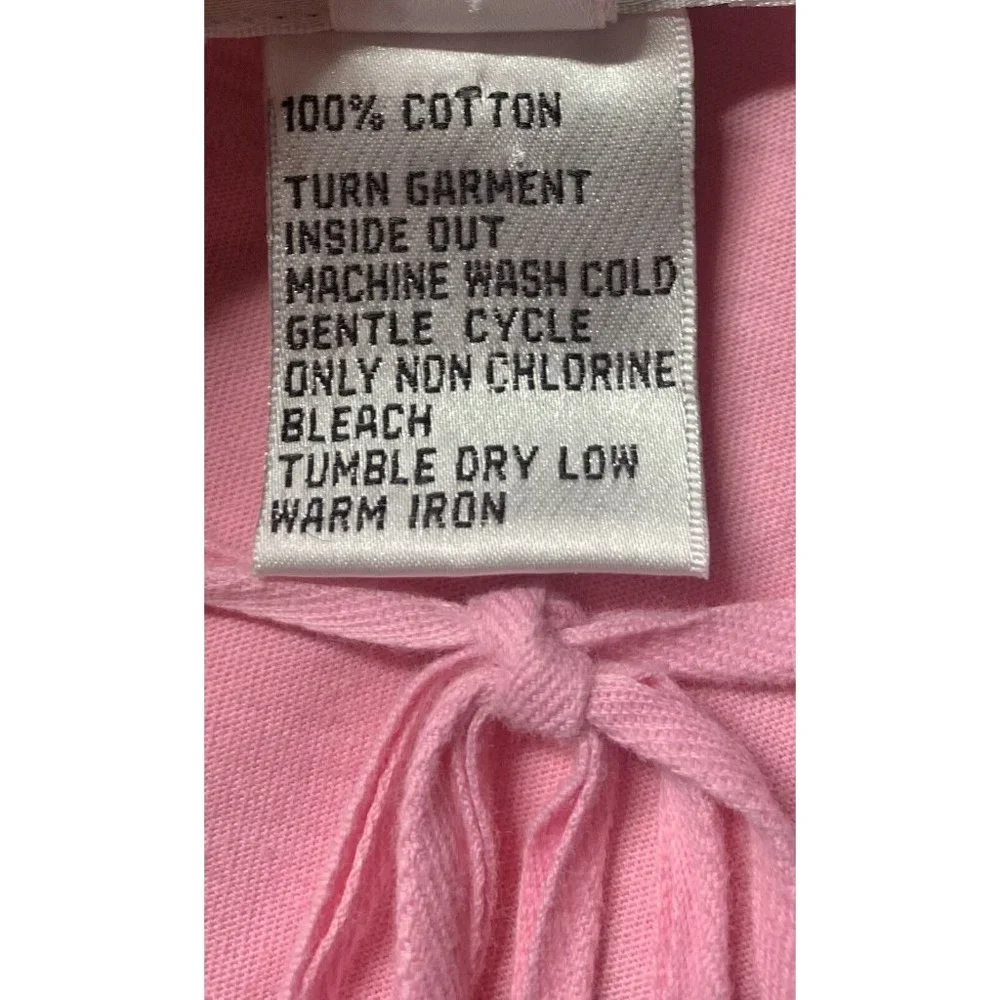 Talbots Womens Long Sleeve Cotton Tunic Top Size Small Pink Tie Collar  Peekhole - Picture 4 of 6